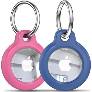 Étui Pour Apple Air Porte-Étiquette Avec Porte-Clés,Pc Dur Anti-Chute Airtags Porte-Clés Dur Pc Antidrop Airtags Porte-Clés Air Tag Étui.Red Blue-2pcs. - Neuf