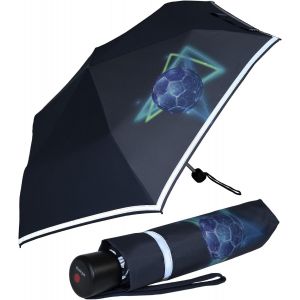 4Kids Parapluie de poche r&eacute;fl&eacute;chissant pour enfant avec bordure r&eacute;fl&eacute;chissante, Wild Horses, 90 cm, Parapluie de poche avec ouverture manuelle - Neuf