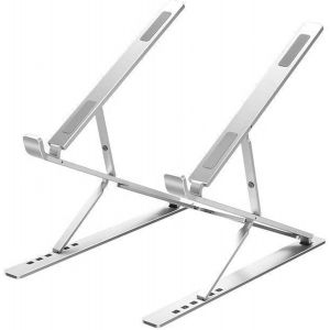 Dogfish laptopstand,Support pour Ordinateur Portable,Support pour Ordinateur Portable Pliable et réglable en Hauteur,Alliage d'aluminium Support d'ordinateur argenté avec Poche de Rangement - Neuf