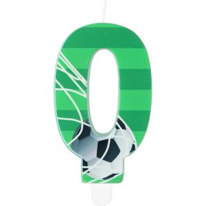Eryi-Bougies D'anniversaire En Forme De Numéro 0 Pour Décoration De Gâteau D'anniversaire Sur Le Thème Du Football - Boule Verte 0 Pour Garçons Et Hommes - Neuf