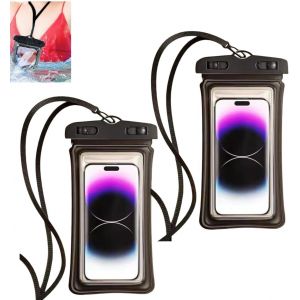 acdsgd-2pcs Pochette Etanche Smartphone,Waterproof Protege Telephone Eau,&eacute;tuis Et Coques pour T&eacute;l&eacute;phone Portable,Coque &Eacute;tanche Universel Sac Protection Housse Telephone Etanche-Noir - Neuf