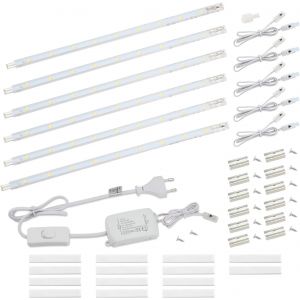 Subzonal-Lampe Led Sous Meuble Avec Interrupteur 8,5 W 760 Lm 4000 K Blanc Neutre Barre Lumineuse Pour Cuisine, Armoire Avec Bandes De 6 X 26 Cm - Extensible Par Syst&egrave;me Enfichable - Neuf