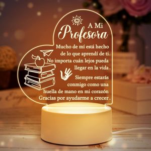 KALSW-Cadeau Pour Enseignant,Lumi&egrave;re De Nuit Acrylique,Enseignant Cadeaux Originaux|Prof,Merci-Cadeau Pour La F&ecirc;te Des Enseignants,Anniversaire Ou No&euml;l [Classe &Eacute;nerg&eacute;tique F] - Neuf