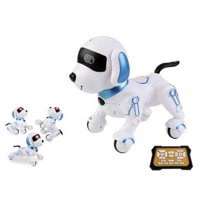 Robot chien t&eacute;l&eacute;command&eacute; avec fonctions interactives et batterie rechargeable pour enfants - Neuf