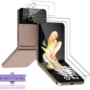 Tpu Protection &Eacute;cran Pour Samsung Galaxy Z Flip 4 5G [2 Pi&egrave;ces] Et Cam&eacute;ra Arri&egrave;re Protecteur [2 Pi&egrave;ces], Anti-Rayures/Transparent Hd, Protection Film Pour Galaxy Z Flip 4 5G - Neuf