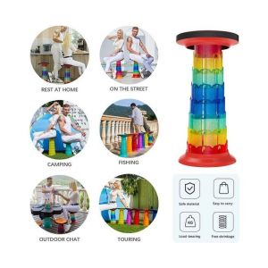 Tabouret Pivotant Pliable Avec Coussin - Capacité De 250 Kg, Hauteur Réglable, Portable Et Léger Pour Une Utilisation En Extérieur Et À La Maison - Neuf