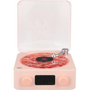Waves Vintage Bluetooth Speaker, Portable Stereo Cd Player With Night Light And Time Display 1500 Mah, Multifunction For Bedroom, Office, Party - Neuf