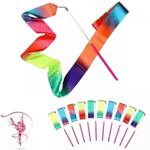 2/4m Gymnastique Rubans Colorés Rubans De Gymnastique Colorés Équipement De Gymnastique Rythmique Ruban De Danse Ballet Banderole Tige Virevoltante - Neuf