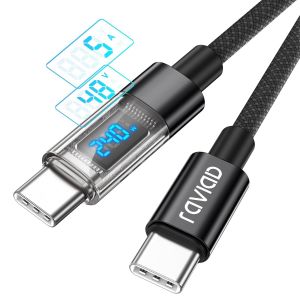 TRAHOO-C&acirc;ble USB C vers USB C 2M 240W PD3.1 5A Cable USB C Charge Rapide QC3.0 Chargeur USB Type C pour iPhone 16/15 Plus Pro Max SamsungGalaxy S24 S23 MacBook Pro Pad Pro Tablet Huawei Google Pixel - Neuf