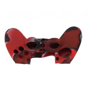 Housse De Protection Antid&eacute;rapante En Silicone Avec 1 Paire De Poign&eacute;es De Pouce Pour Manette Ps4 (Rouge Camouflage Pour Poign&eacute;es De Pouce En Silicone Ps4) - Neuf