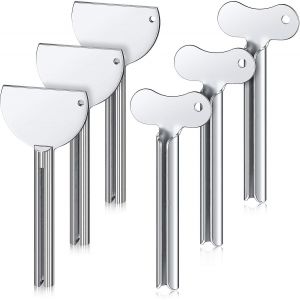 Lot De 6 Presse-Dentifrices En Acier Inoxydable ¿ Presse-Tubes Durable Pour Dentifrice, Crèmes Et Lotions - Neuf