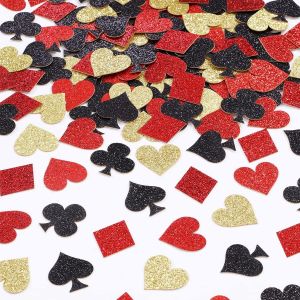 Confettis de poker de casino, décorations de fête de casino, dispersion de table en paillettes pour Las Vegas Game Night Party Supplies - Neuf