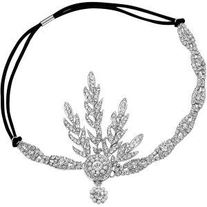 Art Déco 1920 Flapper Great Gatsby Inspired Leaf Medallion Pearl Headpiece Headband - Neuf