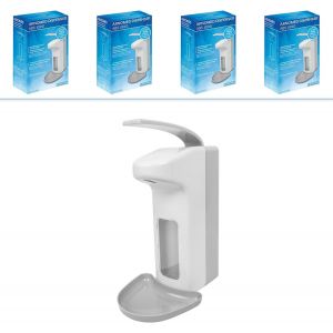 KAL-4 Distributeur De Désinfectant En Plastique, Distributeur De Désinfectant Pour 1000Ml, Distributeur De Savon Automatique, Distributeur De Savon Blanc Pour Fixation Murale Porte Savon Liquide - Neuf