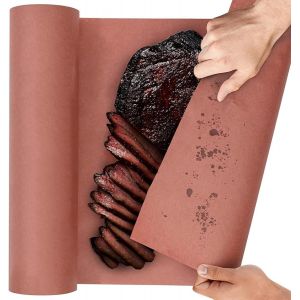 Letnerny-Papier De Boucherie Rose, 45cm X 10m Papier Cuisson Rouleau Bbq Papier Kraft De Qualité Alimentaire Papier Kraft Pour Grill Viande De Poisson, Cuisson Parfaite De Juteux - Neuf