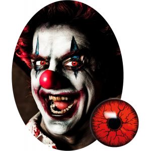 Kalanka-Lentilles Halloween Rouge, Lentilles &Agrave; Motif Doux Pour D&eacute;guisement, Sans Correction, 2pcs 1 Paire - D&eacute;guisement En Diable - Rouge, Lentilles De Contact Pour Halloween - Neuf