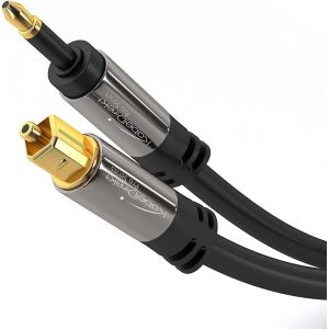 ERYI-¿ Câble Audio Optique Mini-Toslink Avec Protection Du Signal ¿ 0,5M (Mini-Toslink À Toslink, Câble Numérique/Optique, S/Pdif Pour Barres De Son, Systèmes Stéréo/Amplis, Hi-Fi) - Neuf