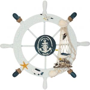 Décoration murale en bois pour bateau, plage, bateau, volant, filet de pêche, coquillage (oiseau de mer) - Neuf