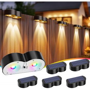 Sansh-Lampes Solaires Pour Jardin Extérieur Ip65 Étanche 6 Pièces Solaires Lampes 10 Modes De Couleur Rgb Solaire Extérieure Led Lumiere Décoratives De Jardin Pour Terrasse, Marches Et Escaliers - Neuf