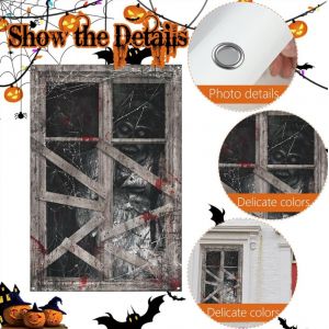 Les décorations des fenêtres de la momie d'Halloween effrayant Rideau fantôme d'Halloween, d'horreur qui couvre la porte de la Décoration de fenêtre parti - Neuf