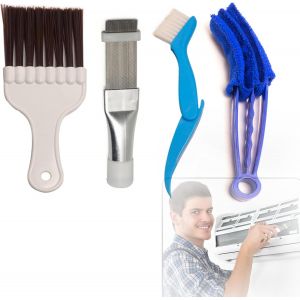 4 Pi&egrave;ces Kit Nettoyage Climatisation, Kit Brosse pour Radiateur, Kit Peigne d'Aileron De Condensateur De Climatiseur, pour Nettoyage Radiateur, &Eacute;vaporateur, Serpentins De R&eacute;frig&eacute;rateur - Neuf