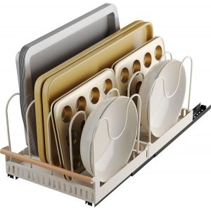 Support De Couvercle De Casserole Pour Tiroir,Organiseur De Casseroles,Extensible,Support De Couvercle Pour Armoire,Organisateur De Casseroles,Avec 10 Pi&egrave;ces,Support De Planche &Agrave; D&eacute;couper, - Neuf
