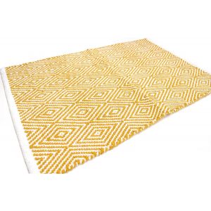 Sjzg-Dora Tapis En Coton Antid&eacute;rapant Jaquard, Lavable, Pour Salle De Bain Et Cuisine (50 X 80 Cm, Jaune) - Neuf