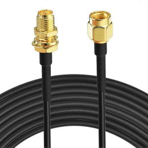 Câble d'extension d'antenne WiFi 50 pieds RP-SMA mâle vers RP-SMA femelle montage sur cloison double blindé Lo - Neuf
