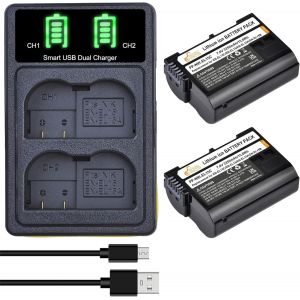 EN-EL15C EN-EL15 Batterie et Double Chargeur LED pour Nikon Z5 Z6 Z7 Z6II Z7II D780 D850 D7500 D500 D600 D610 D750 D800 D810 D7100 D7200 Caméra - Neuf