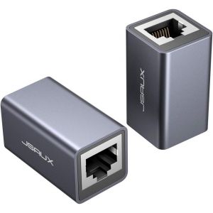 KAL-Coupleur Rj45 Ethernet 10Gbps Raccord Rj45 Femelle Vers Femelle (Lot De 2), Lan Rallonge Connecteur Adaptateur Réseau Compatible Avec Les Câble Réseau, Câble Ethernet Cat 7/Cat 6/Cat 5/Cat 5E - Neuf