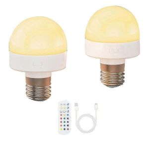 Ampoule Led Rechargeable E26 Base - Télécommande Sans Fil Pour Applique Murale - Neuf