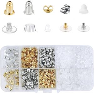 Meimie-450pcs Fermoirs De Boucles D'oreilles 10 Styles Boucle D'oreille Papillon Forme En Caoutchouc Plastique Sécurisé Fermoirs Bouchons - Neuf