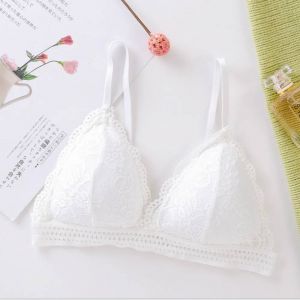 Soutien-Gorge Français En Dentelle Fine Pour Femmes,Beau Dos,Sans Anneau En Acier,Sangle De Fronde,Petite Poitrine,Soutien-Gorge De Soutien.White. - Neuf
