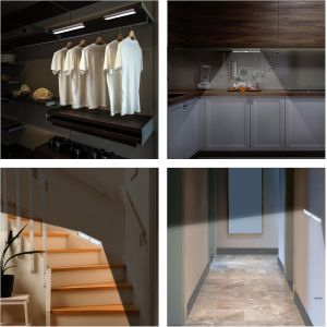 Subzonal-Lampe Detecteur De Mouvement Interieur, Lot De 2 Lampe 10 Led Sans Fil, Lampe Rechargeable Usb Détecteurs De Mouvement Avec Magnétisme, Pour Armoires, Escaliers, Couloirs, Garages - Neuf