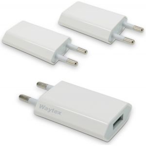 Lot De 3 Chargeurs Usb A 5V - 1A, Prise Chargeur Secteur Universel Usb Pour Iphone, Ipad, Smartphone Android, Smartwatch, Tablette, &Eacute;couteurs, Blanc - Neuf