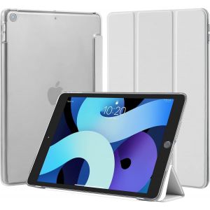 LORANKA-Coque pour iPad 10,2 Pouces 9&egrave;me/8&egrave;me/7&egrave;me G&eacute;n&eacute;ration 2021/2020/2019, Housse &Eacute;tui de Protection L&eacute;ger Coque Arri&egrave;re en PC Rigide Translucide Givr&eacute; pour iPad 9/8/7, Gris Clair - Neuf