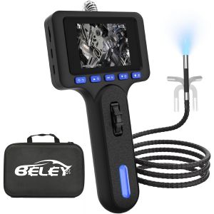 MEVRONISSHOP-Cam&eacute;ra endoscopique avec lumi&egrave;re, cam&eacute;ra d'inspection 1080p avec &eacute;clairage LED &agrave; 4 Niveaux, &eacute;tanche IP67, t&ecirc;te Mobile, 210&deg;, Carte m&eacute;moire 32 Go Incluse pour m&eacute;canicien Automobile - Neuf