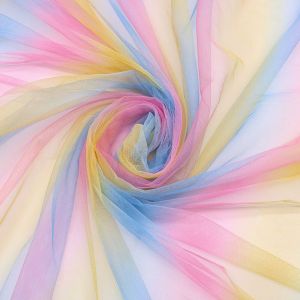 Tissu En Tulle Imprimé Arc-En-Ciel,Bricolage,Couture,Douche,Jupe Tutu Colorée D'été,Robe De Princesse,Fournitures Décoratives Pour Fête De Mariage - Type Yellow Pink Blue-150cm X1yards - Neuf