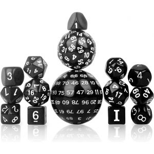Jeu De Dés, Dés De Jeu De Rôle, Jeu De Dés Polyédriques De 15 Pièces D3-D100, Jeu De Dés D&d Adapté Aux Jeux De Rôle Tels Que Donjons Et Dragons, Pathfinder - Acrylique (Blanc) - Neuf