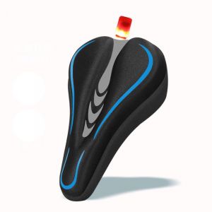 (Approx. 28 X 18 X 4 Cm) Vélo De Couverture De Siège Avec Feu Arrière Vélo Gel De Couverture De Siège, Super Doux De Vélo De Montagne De Couverture De Siège De, Imperméable À L'eau Et À La Poussière Couvrir Pour Les Hommes Et Les Femmes. - Neuf