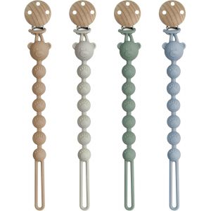 Attache Tetine Silicone,4 Pcs Clip De Sucette En Silicone,Accroche Tétine Bebe,Sûr & Sans Gouttes,Doux & Durable,Sans Bpa Convient Aux Cup Catcher Baby Biberons,Anneau De Dentition - Neuf