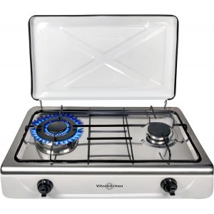 Plaque de cuisson &agrave; gaz Vitrokitchen 252BB 2 feux 3600 W largeur 60 cm - Neuf