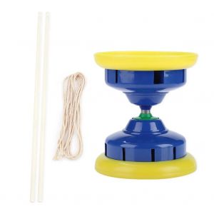 3 Roulement Diabolo en plastique avec b&acirc;tons corde jonglage jouet chinois Yoyo (bleu) - Neuf