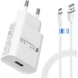 KALANKA-Chargeur USB C Rapide pour Samsung Galaxy A16 A15 A14 A13 A12 5G, S10, S9, S8, A05S, A54, A34, A23, A53, A33, S24, S23, S22, S21, S20, Chargeur Rapide avec 2m C&acirc;ble Type-C - Neuf
