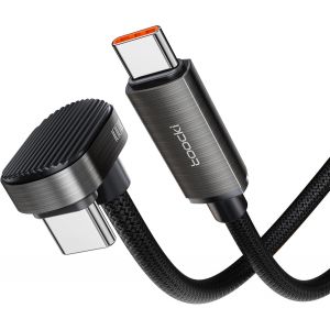 KALANKA-C&acirc;ble USB C 100W PD Charge Rapide 180 Degr&eacute;s 1.2M Nylon Tress&eacute; Cable USB C Coud&eacute; vers Type C Compatible avec iPhone 17 Pro Max/16/15, Samsung S23,Huawei Mate60/60 Pro, Xiaomi 14/13, iPad - Neuf