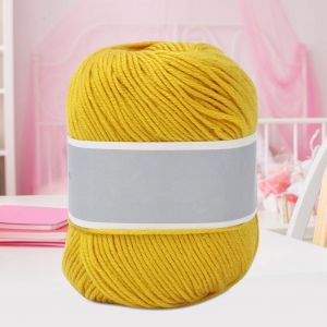 Fil de coton epais pour bebe, tissage manuel (jaune bleute) - Neuf