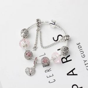 Bracelet Charmes De Bijoux Arbre De Vie Argent Sterling 925/1000 Femme Bleu Cristal Pandora - Neuf