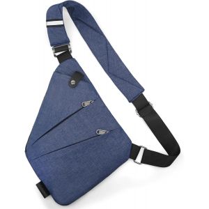 Cheng-Sacoche Homme Bandouliere Sac De Voyage Antivol Femme Avec Bandoulière Réglable Sac De Poitrine Homme Avec 4 Poches Crossbody Sling Bag Pour Randonnée, Vélo, Jogging - Neuf