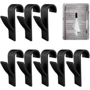 Tzf-Crochet Radiateur Rond 8 Pcs Crochet &Agrave; Serviettes Crochet Serviette Salle De Bain Crochet Radiateur Seche Serviette Porte-Serviettes Seche Serviette Pour Tous Les Radiateurs Standards-Noir - Neuf
