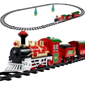 29-pi&egrave;ce de No&euml;l le train avec des trains (130 x 75 cm, fonctionne &agrave; piles) - d&eacute;coration d'arbre de No&euml;l, d&eacute;coration de table et de cadeaux pour les enfants - Neuf